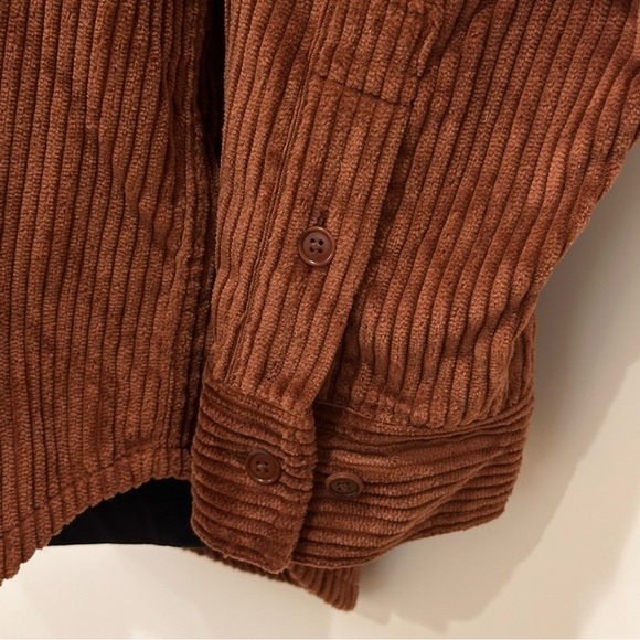 Aritzia Sunday Best Tilly Shirt Jacket Corduroy Oversized Brown Size 2 Boho Chic - Picture 9 of 13
